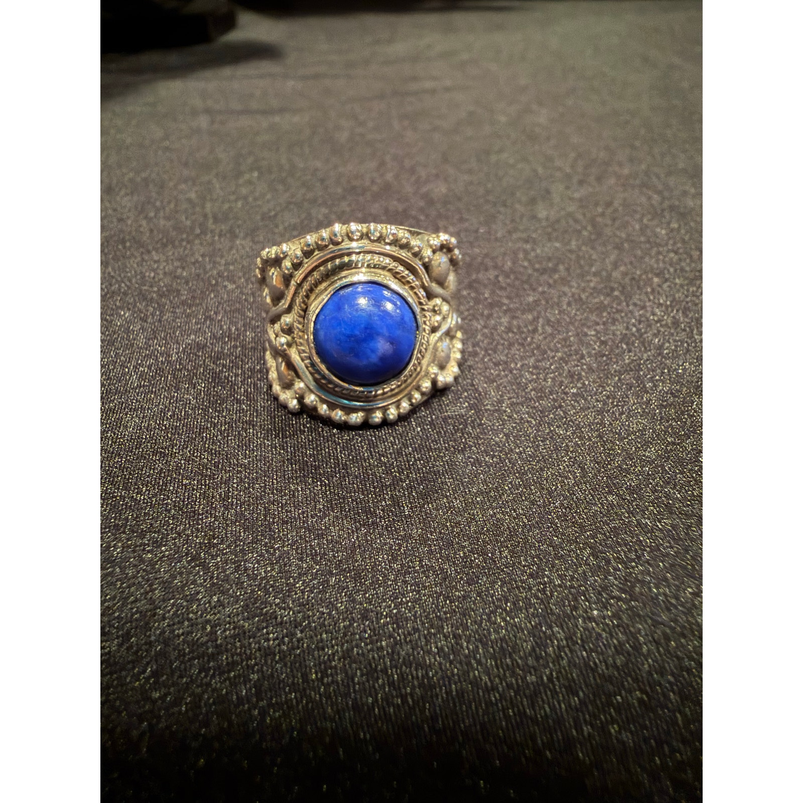 Vintage Southwestern Style Sterling Silver 925 Lapis Lazuli Ring - Size 5